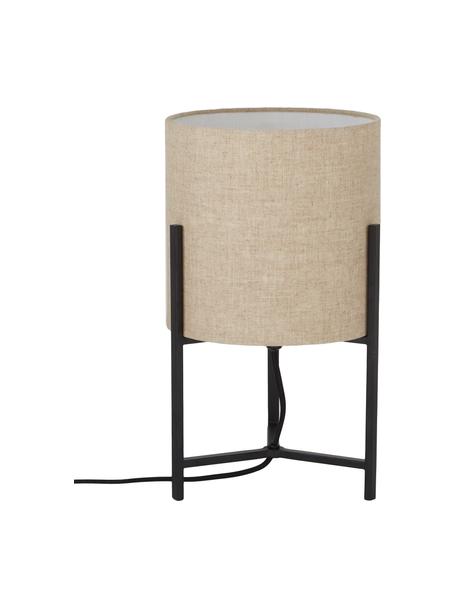 Lampada da tavolo in lino Piper, Paralume: 85% lino, 15% terylen, Base della lampada: metallo verniciato a polv, Beige, Ø 22 x Alt. 38 cm