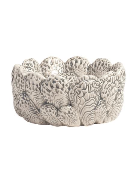 Ručne maľovaná miska Oyster, Dolomit, glazúrovaná, Lomená biela, sivá, Ø 19 x V 9 cm
