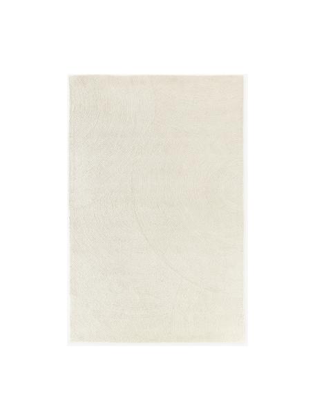 Handgetuft laagpolig vloerkleed Eleni van gerecyclede materialen, Bovenzijde: 100% polyester, Gebroken wit, B 200 x L 300 cm (maat L)