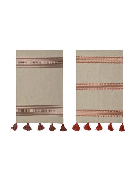 Komplet ręczników kuchennych z bawełny Dali, 2 elem., 100% bawełna, Wielobarwny, S 45 x D 70 cm
