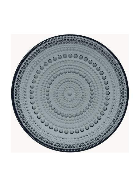 Skleněný hluboký talíř Kastehelmi, Sklo, Tmavě šedá, transparentní, Ø 17 cm