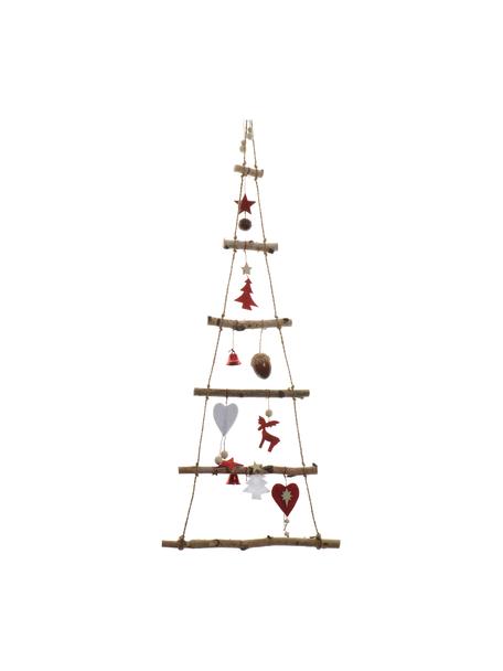Dekoracja ścienna z drewna brzozowego Tree, Drewno brzozowe, Drewno brzozowe, czerwony, S 34 x W 100 cm