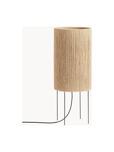 Lampada da terra piccola in juta RO, Paralume: juta, Struttura: metallo rivestito, Beige, Alt. 80 cm