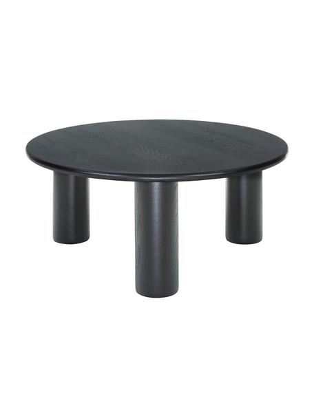 Dubový konferenční stolek Didi, Masivní lakované dubové dřevo, Černá, Ø 80 cm, V 35 cm