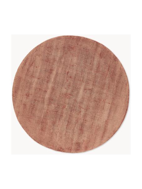 Runder Viskoseteppich Jane, handgewebt, Flor: 100 % Viskose, Nougat, Ø 120 cm (Größe S)