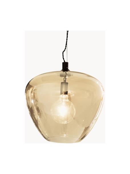 Hanglamp Bellissimo Grande, Lampenkap: mondgeblazen glas, Fitting: kunststof, Amberkleurig, Ø 40 x H 35 cm