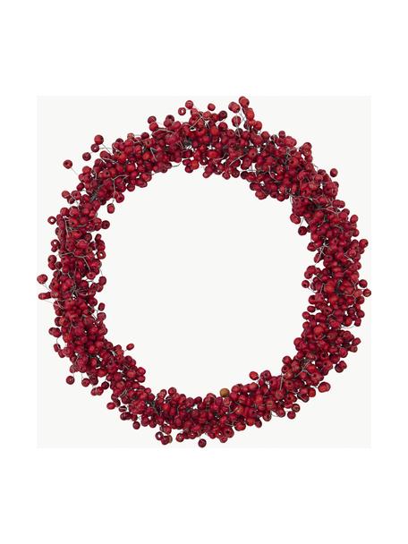 Corona di Natale fatta a mano Winter, varie misure, Plastica, Rosso vino, Ø 23 cm