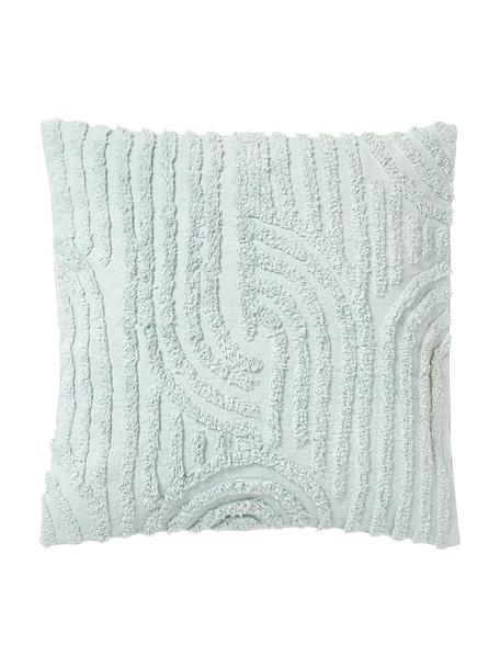 Katoenen kussenhoes Bell, 100% katoen, Groen, B 45 x L 45 cm