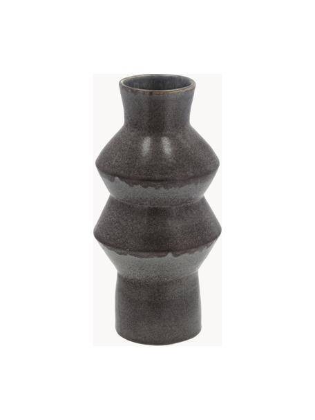 Vase Rost, H 30 cm, Steingut, Taupe, Ø 14 x H 30 cm