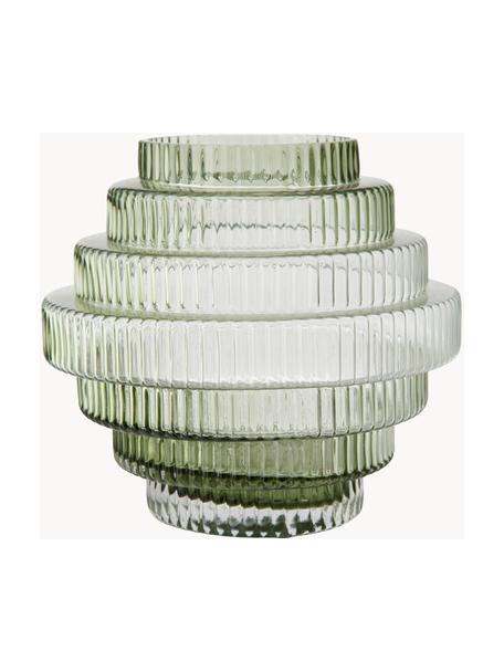Vase design Rilla, Verre, Vert, Ø 16 x haut. 16 cm