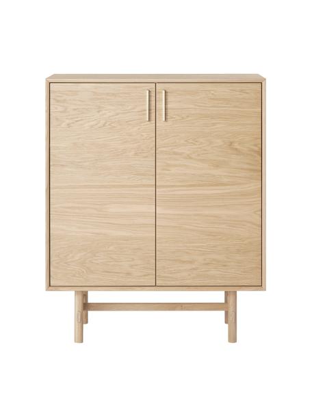 Rangement en bois de chêne avec portes Diana, Bois, larg. 100 x haut. 120 cm