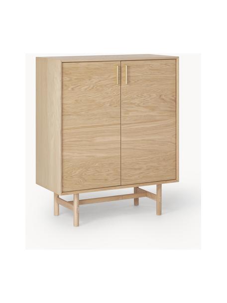 Rangement en bois de chêne avec portes Diana, Bois clair, larg. 100 x haut. 120 cm