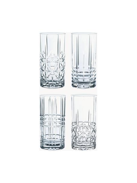 Kristall-Longdrinkgläser Highland, 4er-Set, Kristallglas, Transparent, Ø 8 x H 15 cm, 450 ml