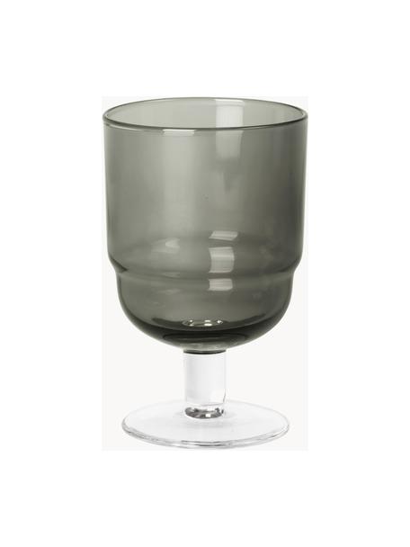 Bicchieri da vino bianco in vetro soffiato Nordic Bistro 4 pz, Vetro soffiato, Grigio scuro trasparente, Ø 7 x Alt. 11 cm, 200 ml