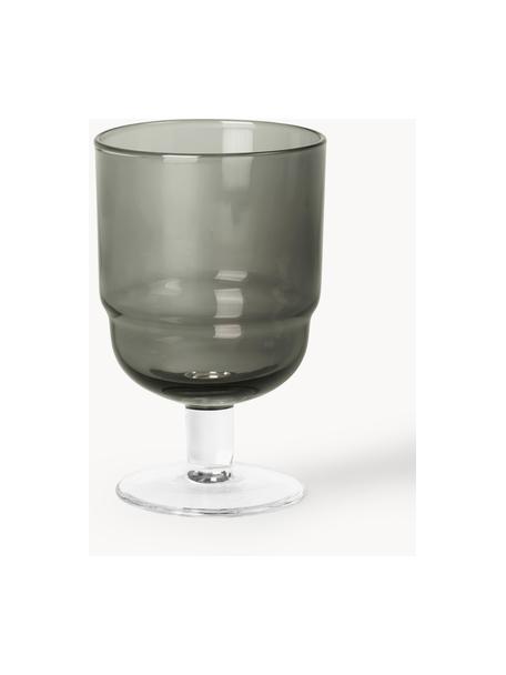 Mundgeblasene Weissweingläser Nordic Bistro, 4 Stück, Glas, mundgeblasen, Dunkelgrau, Transparent, Ø 7 x H 11 cm, 200 ml