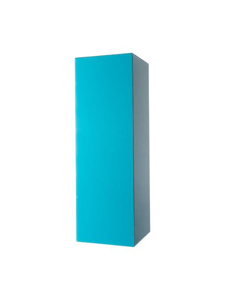 Tavolino in vetro blu Pillar, Struttura: pannello di fibra a media, Blu, Larg. 28 x Alt. 90 cm