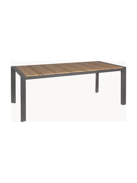 Tuintafel Kubik, 198 x 100 cm, Tafelblad: gecoat multiplex, Poten: gepoedercoat aluminium, Multiplex, donkergrijs, B 198 x D 100 cm