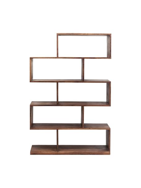 Libreria in legno di acacia Authentico Zick Zack, Legno di acacia massiccio, Legno di acacia laccato, Larg. 100 x Alt. 150 cm