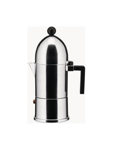 Espresso maker La cupola, verschillende formaten, Aluminium, kunststof, Zilverkleurig, zwart, Ø 9 x H 22 cm, voor drie kopjes