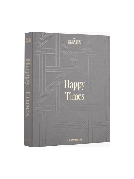 Album photos Happy Times, Gris, doré, Ø 33 x haut. 27 cm