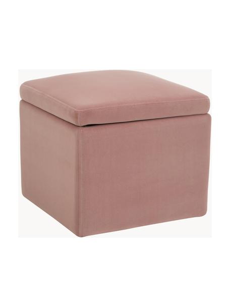 Pouf contenitore in velluto Winou, Rivestimento: velluto (poliestere) Il r, Velluto rosa, Larg. 50 x Alt. 48 cm