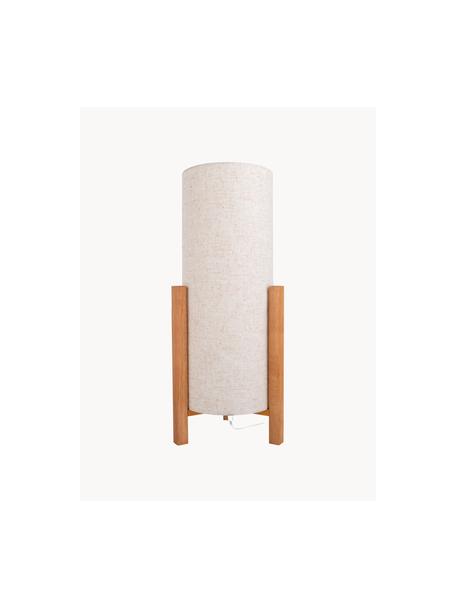 Grande lampe à poser Matilda, Blanc crème, bois clair, Ø 22 x haut. 52 cm