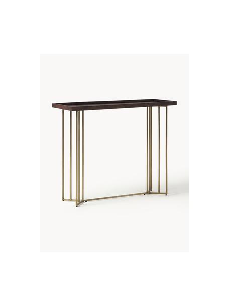 Console avec plateau en bois massif Luca, Manguier, cadre doré, larg. 100 x prof. 35 cm