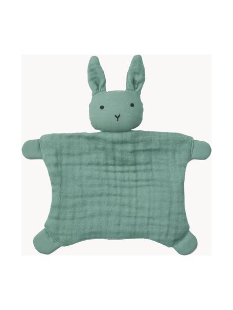Doudou pour bébé Amaya, 100 % coton, Vert turquoise, larg. 20 x long. 22 cm
