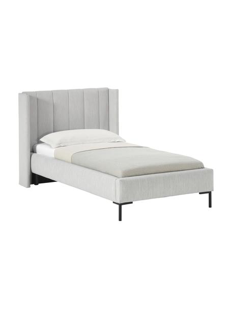 Letto singolo Dusk, Rivestimento: tessuto finemente struttu, Tessuto grigio chiaro, Larg. 90 x Lung. 200 cm