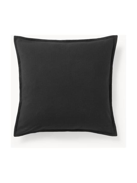 Baumwoll-Kissenhülle Vicky, 100 % Baumwolle, Schwarz, B 60 x L 60 cm