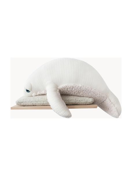 Ručně vyrobený měkký polštář Manatee, Tlumeně bílá, Š 60 cm, V 28 cm