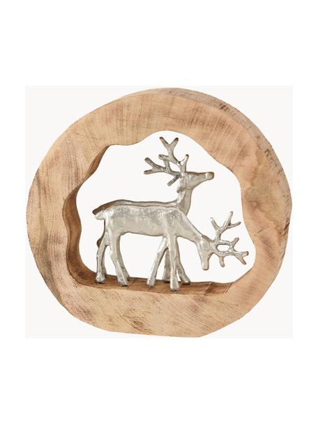 Deko-Objekt Elmar, Holz, Aluminium, beschichtet, Holz, Silberfarben, B 27 x H 28 cm