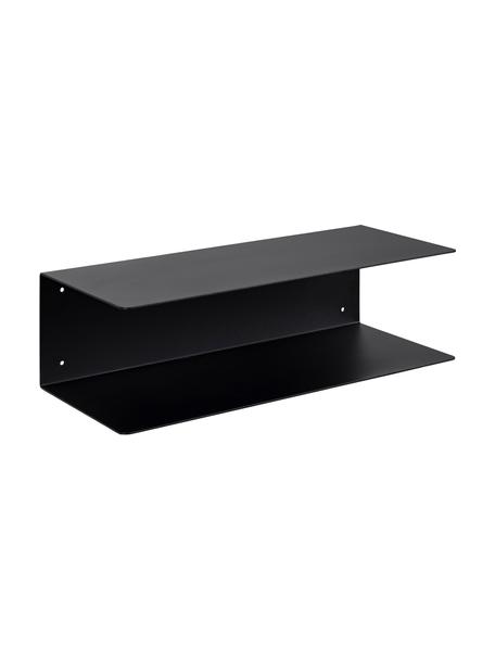 Wandnachtkastjes Neptun van metaal, 2 stuks, Gepoedercoat metaal, Zwart, B 50 x H 14 cm