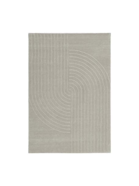 Wollen vloerkleed Mason in lichtgrijs, handgetuft, Bovenzijde: 100% wol, Onderzijde: 100% katoen Bij wollen vl, Lichtgrijs, B 80 x L 150 cm