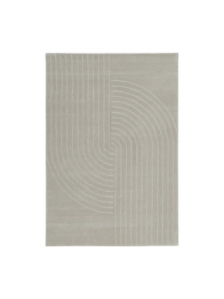 Tapis en laine gris clair, tufté main Mason, Gris clair, imprimé, larg. 80 x long. 150 cm (taille XS)