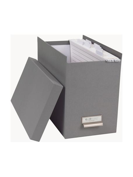 Hängeregister-Box Johan mit acht Hängemappen, Organizer: Fester, laminierter Karto, Grau, B 19 x H 27 cm