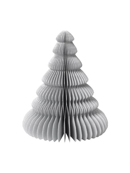 Plissee Baum Paper Pine in Silber H 15 cm, Papier, Silberfarben, Ø 13 x H 15 cm