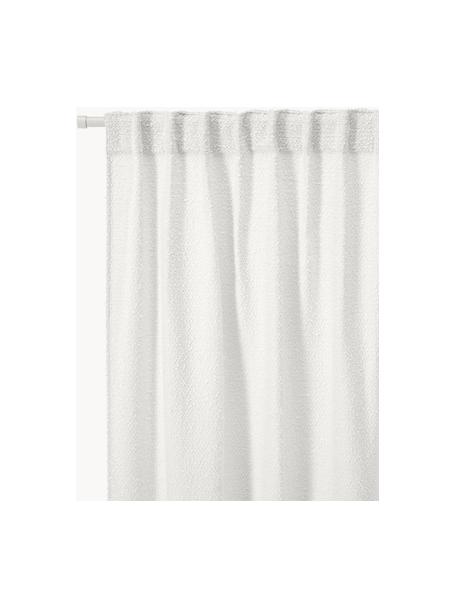 Tende opache in bouclé con orlo a tunnel Bellamie, Bouclé (85 % poliestere, 15 % acrilico), Bouclé bianco, Larg. 135 x Lung. 260 cm, 2 pz