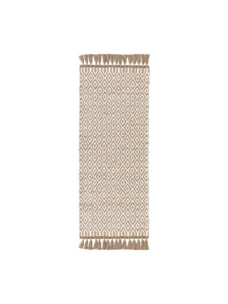 Handgefertigter Jute-Läufer Ramos, 100 % Jute

Mindestens 50 % der in diesem Produkt verwendeten Textilien bestehen aus Jutefasern. Jutefasern sind ein schnell nachwachsender Rohstoff und zeichnen sich besonders durch einen geringen Wasserverbrauch im Anbau und während der Verarbeitung aus. Zudem ist das Material vollständig ökologisch abbaubar., Braun, Weiss, B 80 x L 200 cm