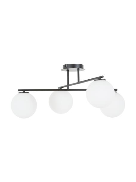 Lámpara de techo de vidrio opalino Atlanta, Anclaje: metal con pintura en polv, Blanco, latón, An 65 x Al 30 cm