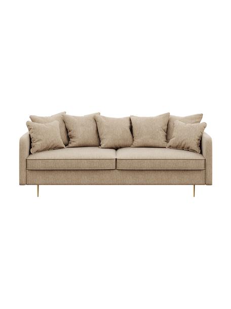 Sofa Esme (3-osobowa), Tapicerka: 100% poliester Dzięki tka, Nogi: metal powlekany, Beżowa tkanina, S 214 x G 96 cm