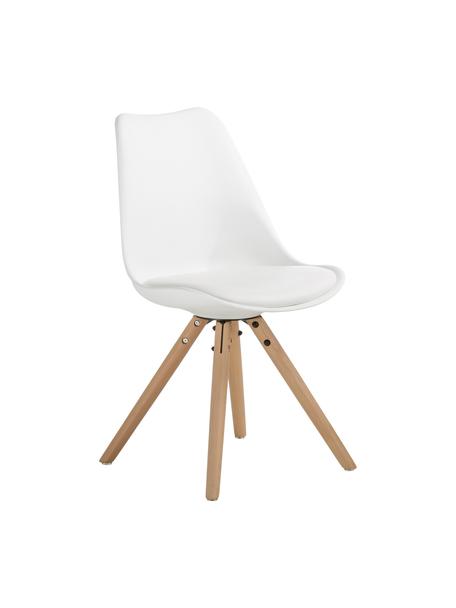 Krzesło Max, 2 szt., Nogi: drewno bukowe, Biały, S 46 x G 54 cm
