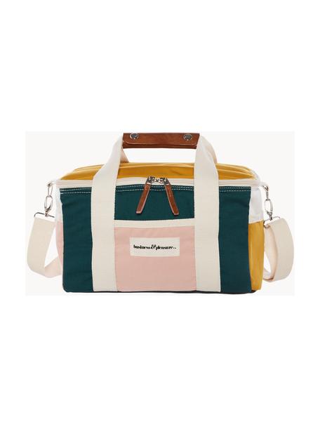 Sac isotherme Retro, 40 % coton, 40 % polyester, 15 % PVC recyclé, 5 % cuir, Multicolore, larg. 32 x haut. 20 cm