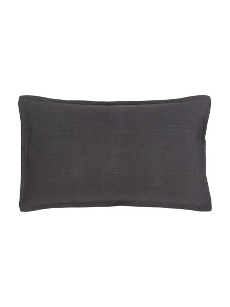 Poszewka na poduszkę z lnu Lanya, 100% len, Czarny, S 30 x D 50 cm