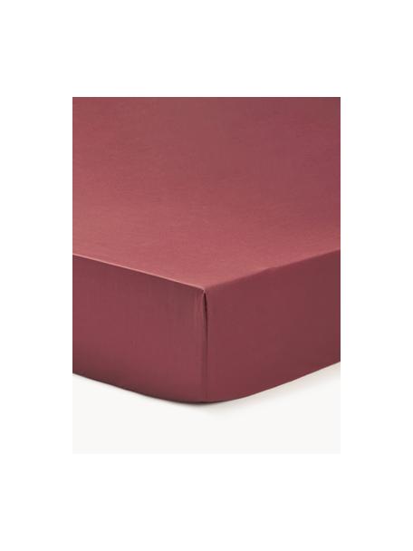Elastická plachta na topper matrac z bavlneného saténu Premium, Vínovočervená, Š 90 x D 200 cm, V 15 cm