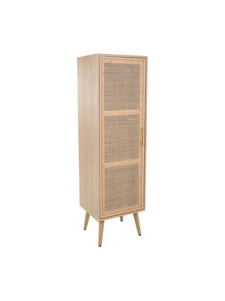 Chiffonnier estrecho de madera Cayetana, Madera, Madera clara, An 41 x Al 140 cm