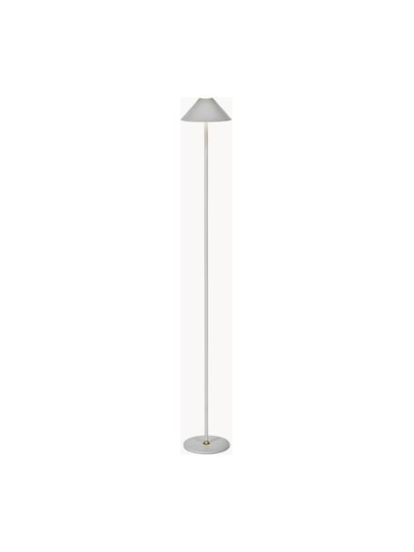 Kleine mobiele LED vloerlamp Hygge, dimbaar, Metaal, gecoat, Lichtgrijs, H 134 cm