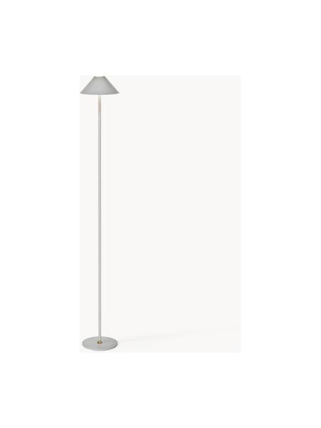 Kleine mobiele LED vloerlamp Hygge, dimbaar, Metaal, gecoat, Lichtgrijs, H 134 cm