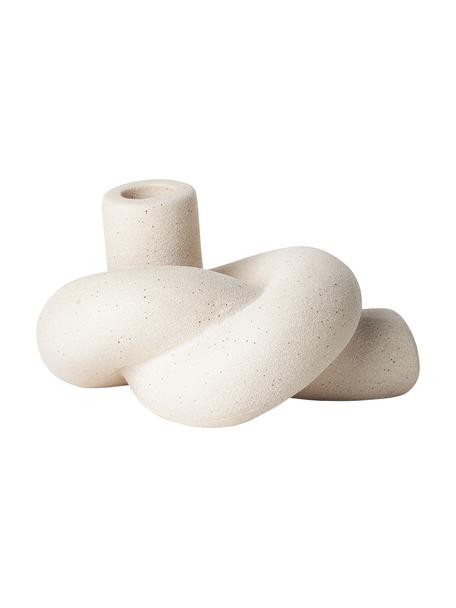 Kerzenhalter Nodo, Steingut, Beige, Sand-Optik, B 16 x H 9 cm
