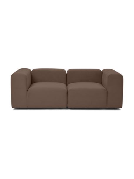 Modulares Sofa Lena (3-Sitzer) in Dunkelbraun, Bezug: Webstoff (88% Polyester, , Gestell: Kiefernholz, Schichtholz,, Webstoff Dunkelbraun, B 209 cm x T 106 cm